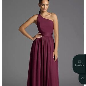 Vera Wang One-Shoulder Plum Dress